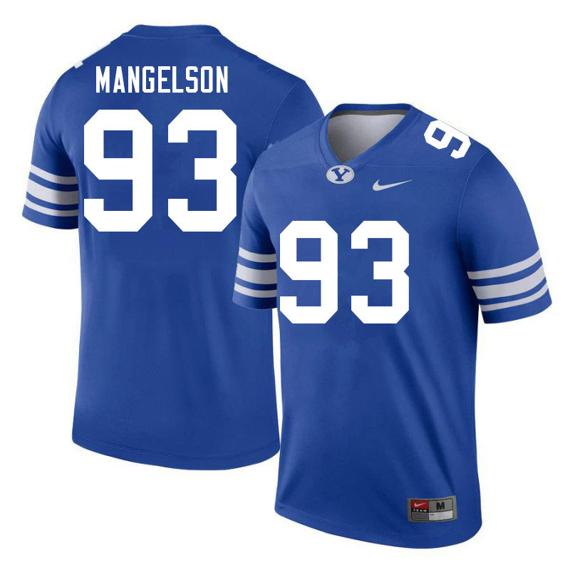 Men #93 Blake Mangelson BYU Cougars College Football Jerseys Sale-Royal